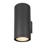 SLV Enola Up/Down Wall Light Aluminium Grey Round 55W 6000lm - 930-940 CCT | Outdoor - IP65 - Best Colour Rendering