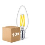 Multipack 10x Philips MASTER LED E14 Candle Filament Clear 5.9W 806lm - 922-927 Dim To Warm | Best Colour Rendering - Dimmable - Replaces 60W