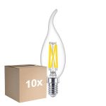 Multipack 10x Philips MASTER LED E14 Bent-tip Candle Filament Clear 3.4W 470lm - 922-927 Dim To Warm | Best Colour Rendering - Dimmable - Replaces 40W