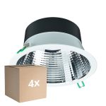 Multipack 4x Philips LED Downlight Coreline DN142B Aluminium White 19.2W 2300lm 60D - 840 Cool White | Cutout 200mm - IP20 - UGR<19.2