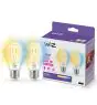 Duopack 2x WiZ Smart LED E27 Pear Filament 7W 806lm | Best Colour Rendering - Dimmable - Replaces 60W