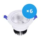Multipack 6x LED Downlight Round Tiltable 15W 1200lm 60D - 930 Warm White | 135mm - Cutout 110mm - UGR 