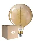 Multipack 4x Philips Classic LED Globe E27 200mm Filament Gold 7W 470lm - 818 Extra Warm White | Dimmable - Replaces 40W