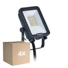 Multipack 4x Philips LED Floodlight Ledinaire BVP167 10W 1200lm 110D - 830-840-865 CCT | IP65 - Symmetrical