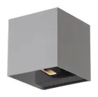 D'Lite Wall Light Nova Aluminium Grey Up & Down 4.9W 480lm - 830 Warm White | IP54 - Adjustable Beam Angle