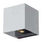 D'Lite Wall Light Nova Aluminium Silver Up & Down 4.9W 480lm - 830 Warm White | IP54 - Adjustable Beam Angle