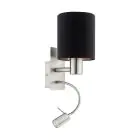 Eglo Wall Light Pasteri Steel Satin Nickel 40 | IP20 - Incl. Spot and Excl. 1x E27